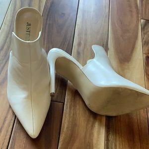 Size 10 white mules